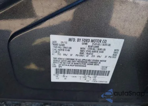 2015 Ford Edge Sel from USA, damaged, VIN 2FMTK4J82FBB98568